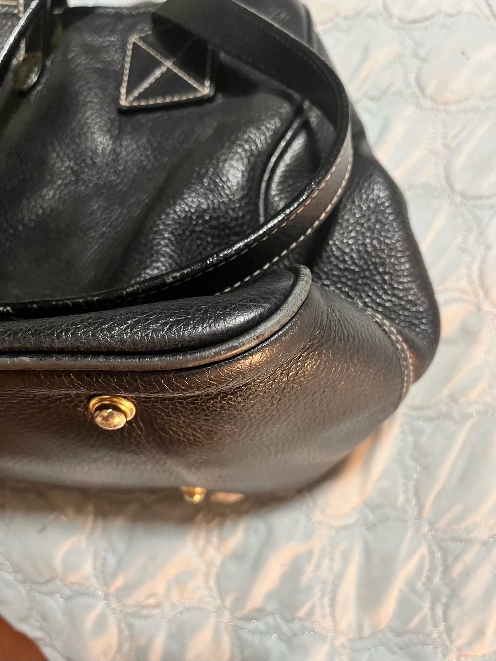 Dooney & Bourke Black Pebbled Leather Double-Handle Shoulder Bag - Picture 11 of 11